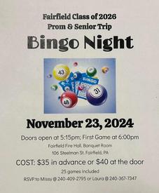 F.A.S.T. Bingo Fundraiser - Saturday Night November 23rd